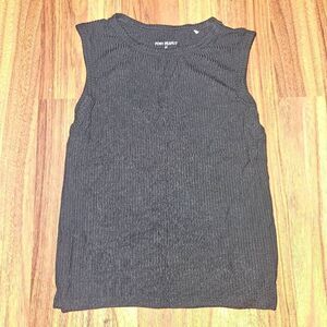 Posh Peanut Black Ribbed Bamboo Tank Toddler Size 5T